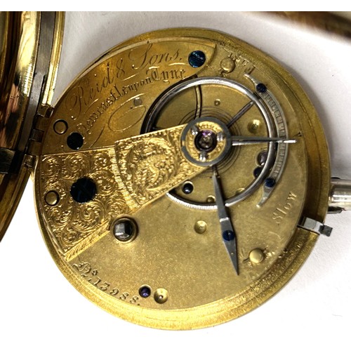 383 - An 18ct gold fob watch, the gilt dial with Roman numerals