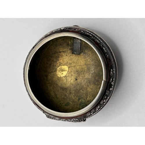 386 - An 18th century silver pair cased pocket watch, the enamel dial with Roman numerals, the movement si... 