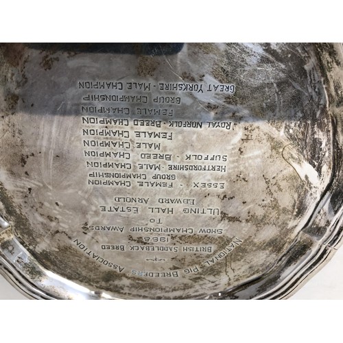 285 - ***Regretfully Withdrawn***A George V silver salver, engraved National Pig Breeders Association..., ... 