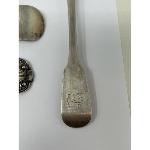 313 - ***WITHDRAWN*** A pair of George III Irish silver fiddle pattern spoons, and two other spoons, vario... 