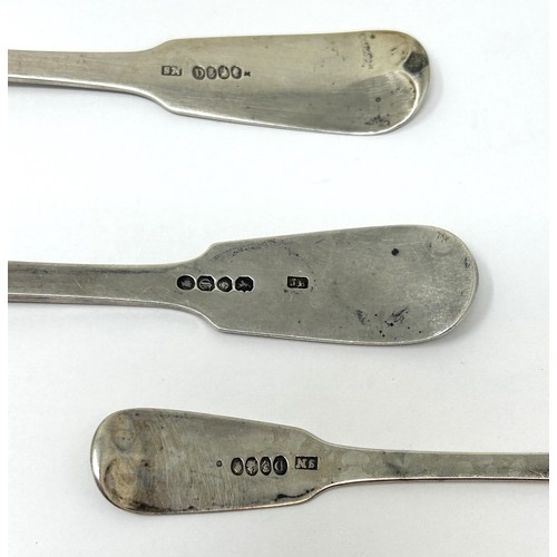 313 - ***WITHDRAWN*** A pair of George III Irish silver fiddle pattern spoons, and two other spoons, vario... 