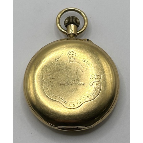 390 - An 18ct gold hunter pocket watch, the enamel dial with Roman numerals, by Samuel Stanley, London No ... 