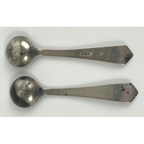 304 - A pair of Continental silver coloured metal salts, raised on legs with lions paw feet, and a pair of... 