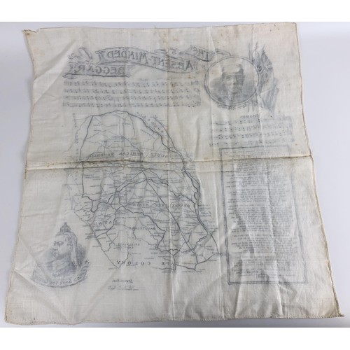 829 - A Victorian novelty handkerchief The Absent Minded Beggar, 44 x 46 cm