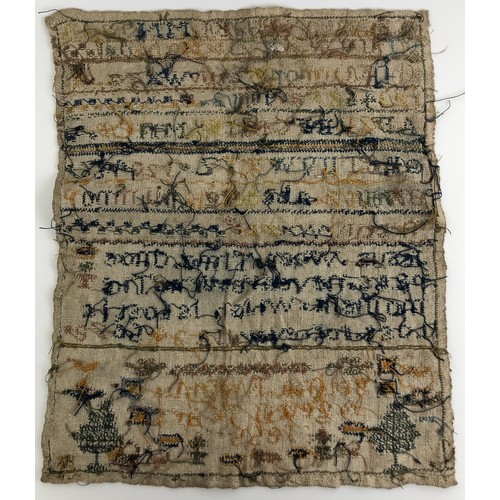 830 - A 19th century sampler, Selina Knight, aged 10, dated 1855, 40 x 33 cm