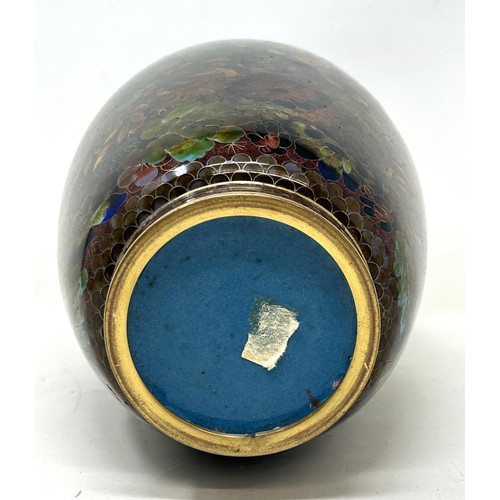 917 - A cloisonné vase, damaged, 26 cm high