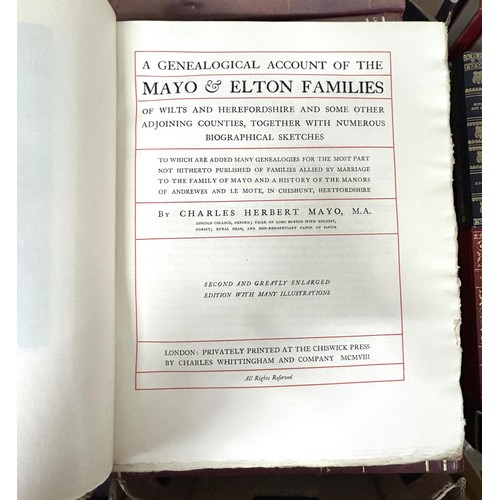 952 - Herbert Mayo (Charles), A Genealogical Account Of The Mayo and Elton families, second edition, and a... 