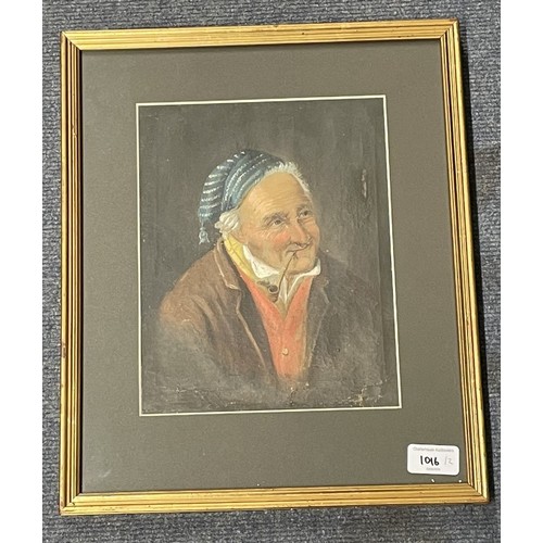 1016 - Continental school, portrait of a lady, pastel, 25 x 19 cm, and its pair of an old man (2)