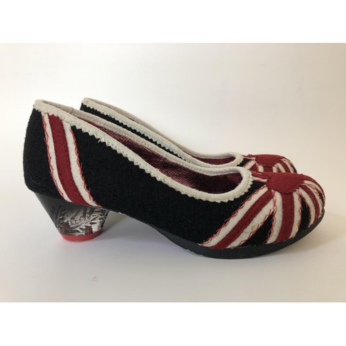 886 - A pair of ladies Poetic Licence of London limited edition ladies Please Me shoes, decorated Union Ja... 