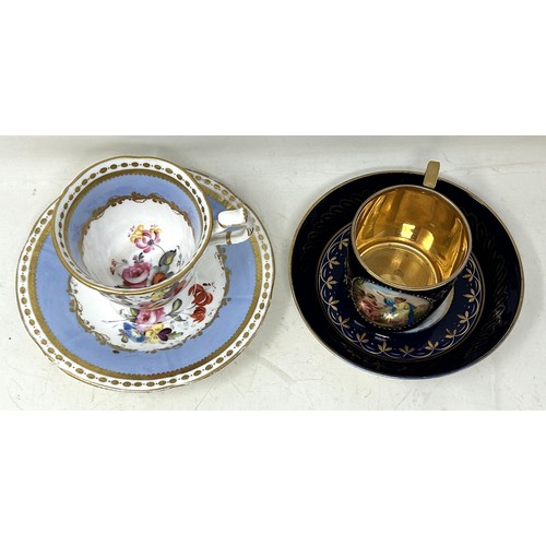 1030 - A Vienna style cabinet cup and saucer, and a cabinet cup and saucer (2)