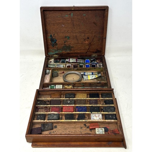 1036 - An early 20th century watercolour box, and another (2)