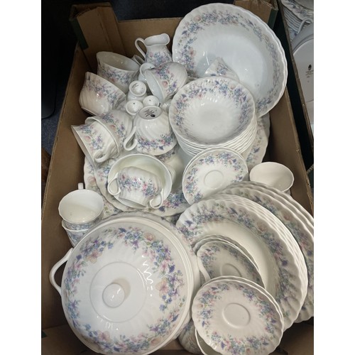 987 - A Wedgwood Angela pattern part service, a Royal Standard White Lady pattern coffee set and a print o... 