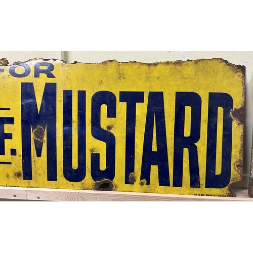 1065 - An enamel sign, ASK FOR COLMAN'S DSF MUSTARD, 42 x 169 cm