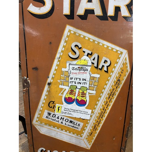 1069 - An enamel sign, Wills's Star Cigarettes, 46 x 36 cm