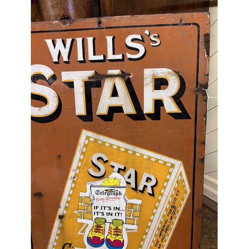 1069 - An enamel sign, Wills's Star Cigarettes, 46 x 36 cm