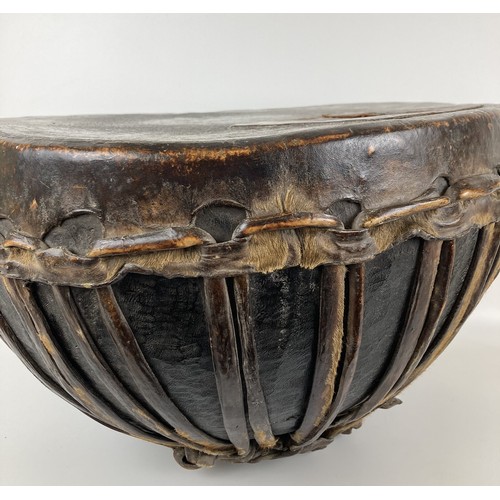 986 - An African drum, 49 cm diameter