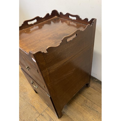 1165 - A mahogany tray topped cupboard, converted from a commode, 48 cm wide