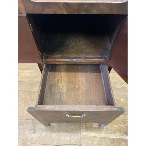 1165 - A mahogany tray topped cupboard, converted from a commode, 48 cm wide