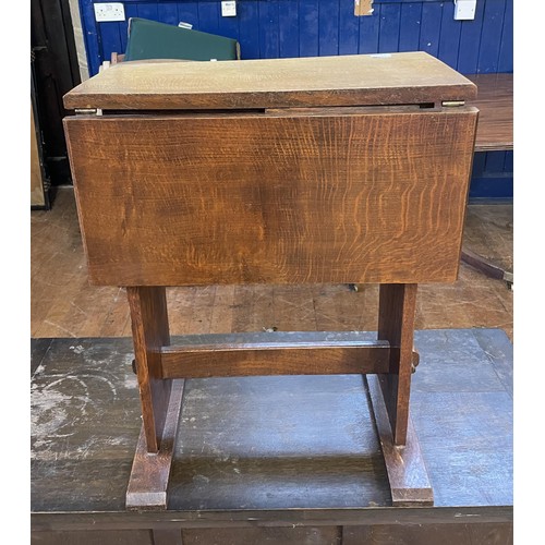 1190 - An oak chest, 92 cm wide, a painted chest 128 cm wide and a table (3)