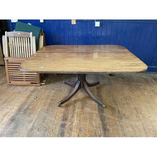 1191 - A mahogany rectangular breakfast table, the top 147 x 118 cm