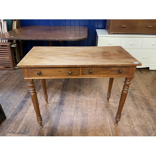 1193 - An oak coffer, 110 cm wide, a mirror, a trunk, a side table, a folding card table, a mahogany table,... 