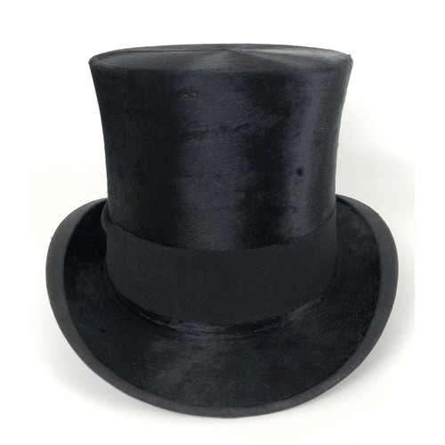 913 - An A J White Hatter & Cap Maker, 74 & 63 Jermyn Street, silk top hat, in a Debenham & Fr... 