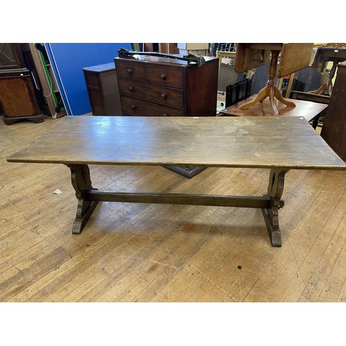 1207 - An oak refectory dining table, 210 x 80 cm