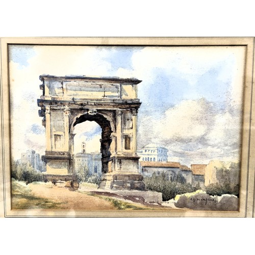 1102 - C G Blampled, study of a ruin, watercolour, signed, 20 x 28 cm