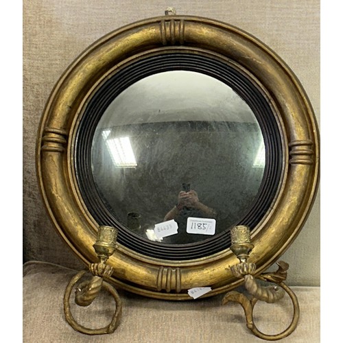 1185 - A pair of 19th century convex girandoles, 41 cm diameter (2)