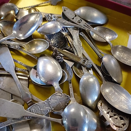 267 - Assorted sterling silver coloured metal and silver plated spoons (qty)