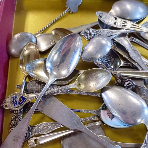 267 - Assorted sterling silver coloured metal and silver plated spoons (qty)