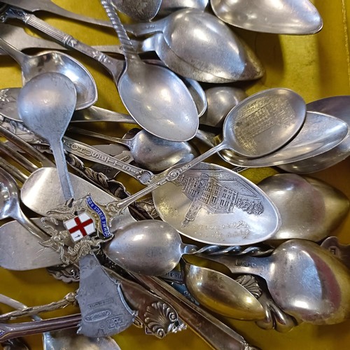 267 - Assorted sterling silver coloured metal and silver plated spoons (qty)