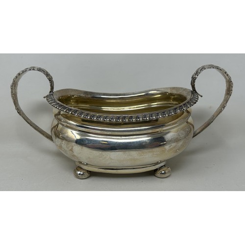 267A - An early 19th century silver three piece tea service, marks rubbed, 34.6 ozt (3)Ivory Exemption regi... 