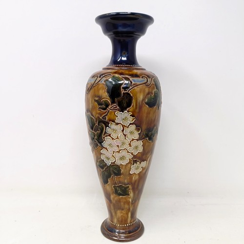 704 - A Royal Doulton vase, by Joan Honey, decorated flowers, 33 cm high