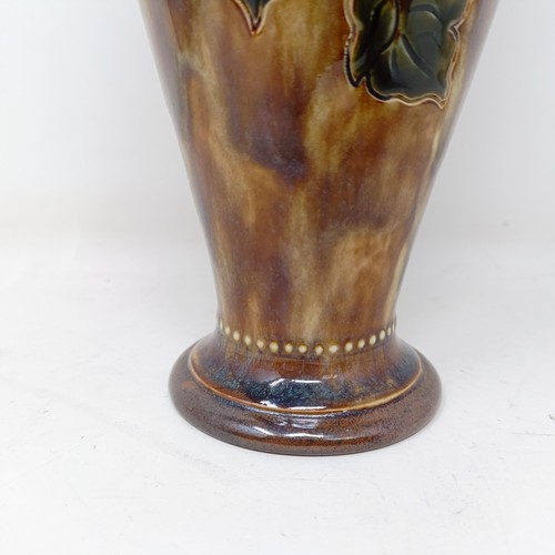 704 - A Royal Doulton vase, by Joan Honey, decorated flowers, 33 cm high