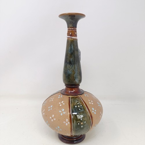 712 - A Royal Doulton vase, by Florrie Jones, decorated flowers, 26 cm high