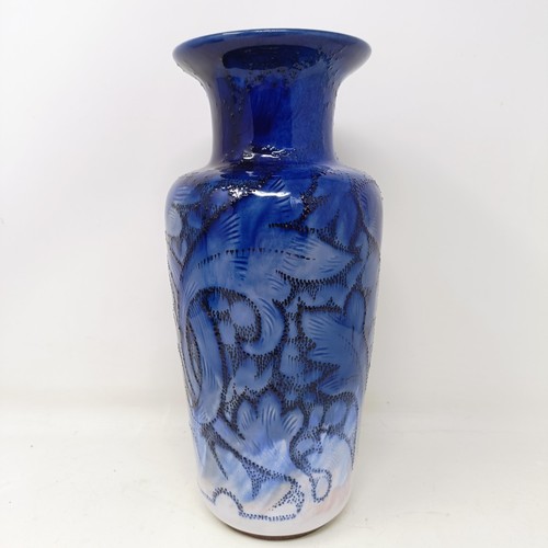 714 - A Doulton Lambeth vase, by Mark B Marshall and Bessie Newberry, 29 cm high