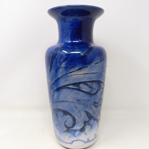 714 - A Doulton Lambeth vase, by Mark B Marshall and Bessie Newberry, 29 cm high