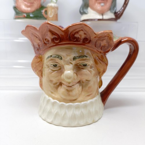 719 - A Royal Doulton character jug, Simon The Cellarer, Golfer D6623, Old King Cole, Izaak Walton, D6404,... 