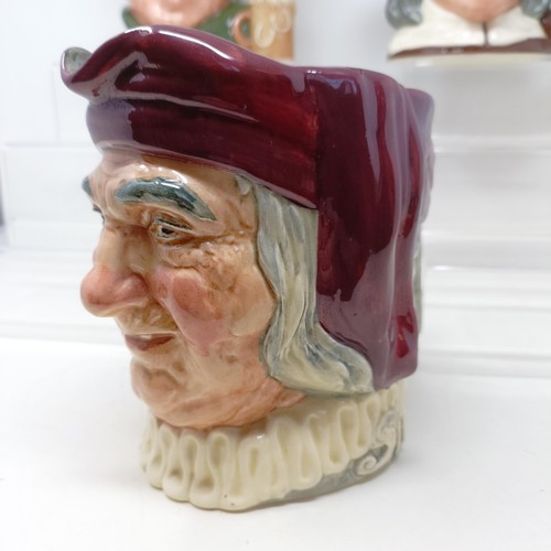 719 - A Royal Doulton character jug, Simon The Cellarer, Golfer D6623, Old King Cole, Izaak Walton, D6404,... 