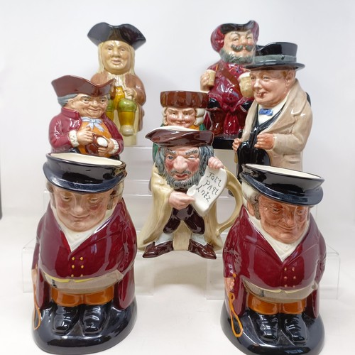 720 - A Royal Doulton Toby jug, Toby XX, The Squire, Sir John Falstaff, Sir Winston Churchill, The Huntsma... 