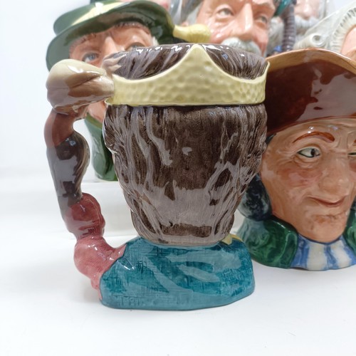 722 - A Royal Doulton character jug, Don Quixote D6455, The Vicar Of Bray ... , Robin Hood D6527, Regency ... 