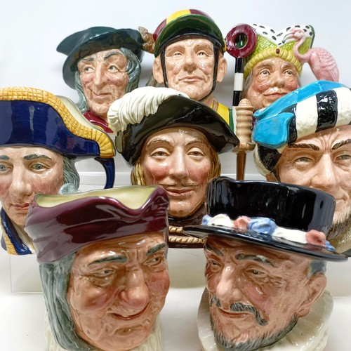 725 - A Royal Doulton character jug, The Falconer D6533, Beefeater D6206, Simon The Cellarer, Ugly Duchess... 