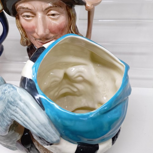 725 - A Royal Doulton character jug, The Falconer D6533, Beefeater D6206, Simon The Cellarer, Ugly Duchess... 