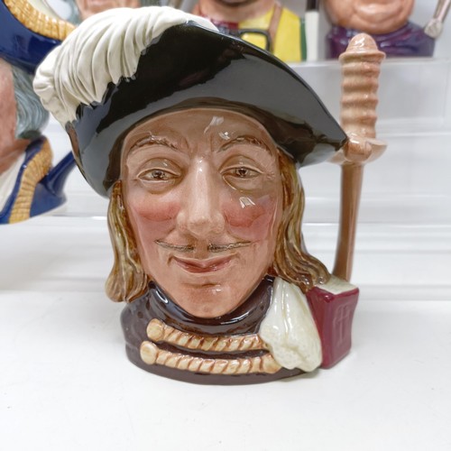 725 - A Royal Doulton character jug, The Falconer D6533, Beefeater D6206, Simon The Cellarer, Ugly Duchess... 