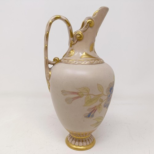 729 - A Doulton Lambeth jug by Frank A Butler, decorated flowers, highlighted in gilt, 26 cm high