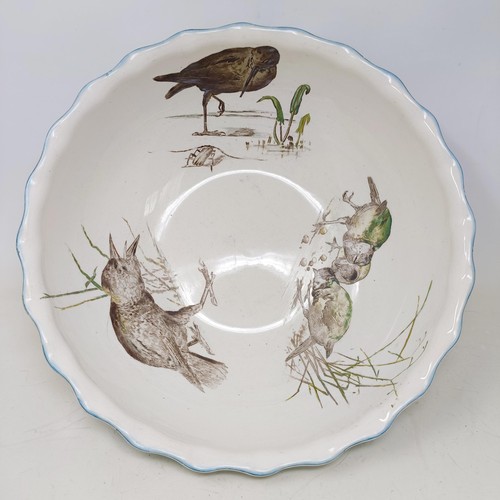 730 - A Minton jug and bowl set, decorated birds (2)