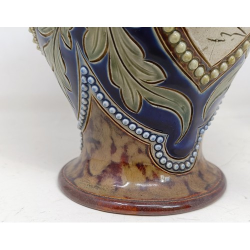 734 - A Royal Doulton vase, by Hannah Barlow, decorated with cows, 27 cm high