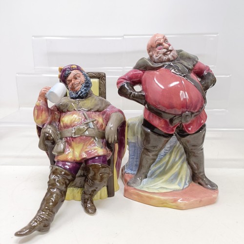 735 - A Royal Doulton figure, The Foaming Quart HN2162, Carpet Seller HN1464, Falstaff HN2054, The Mask Se... 