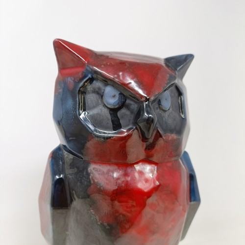 738 - A Royal Doulton prototype Flambé owl, 26 cm high